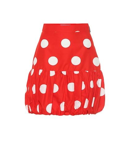 Msgm Polka-dot Cotton Miniskirt