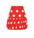 Msgm Polka-dot Cotton Miniskirt
