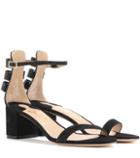 Salvatore Ferragamo Connie Embellished Suede Sandals