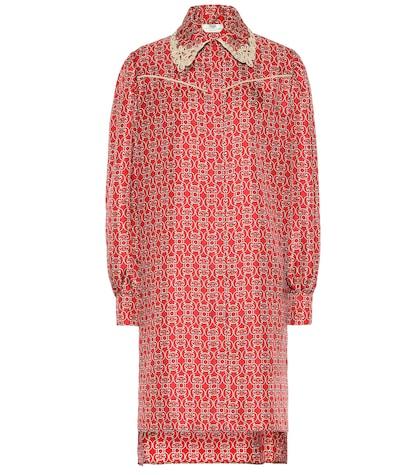 Fendi Printed Silk-twill Shirt Dress