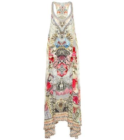 Kenzo Embellished Printed Silk Maxi Dress
