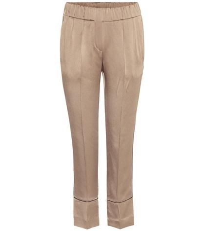 Brunello Cucinelli Wide-leg Satin Trousers