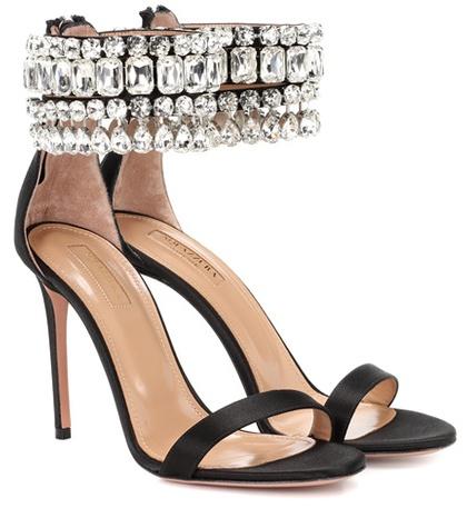 Aquazzura Gem Palace 105 Satin Sandals