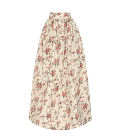 Miu Miu Printed Silk-moiré Skirt