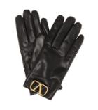 Clergerie Valentino Garavani Vlogo Leather Gloves
