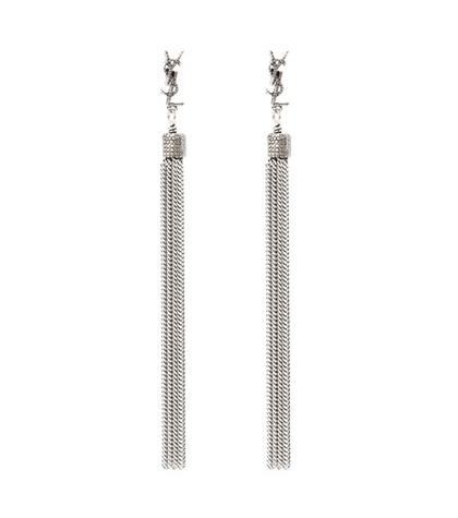 Saint Laurent Loulou Chain Tassel Earrings