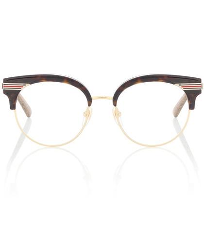 Gucci Tortoiseshell Half-rim Sunglasses