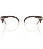 Gucci Tortoiseshell Half-rim Sunglasses