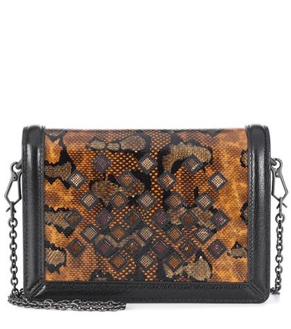 Bottega Veneta Leather-trimmed Snakeskin Shoulder Bag
