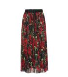 Valentino Floral Pleated Silk-blend Skirt