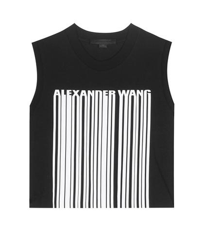 Alexander Wang Printed Cropped Cotton Top