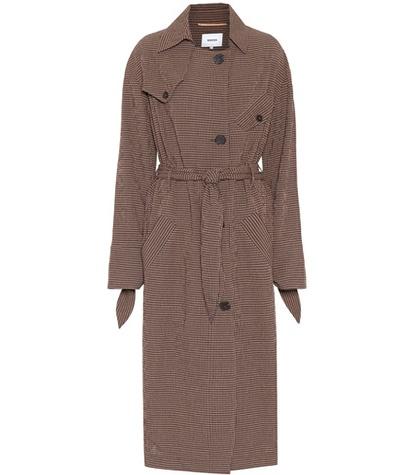 Nanushka Noir Checked Trench Coat