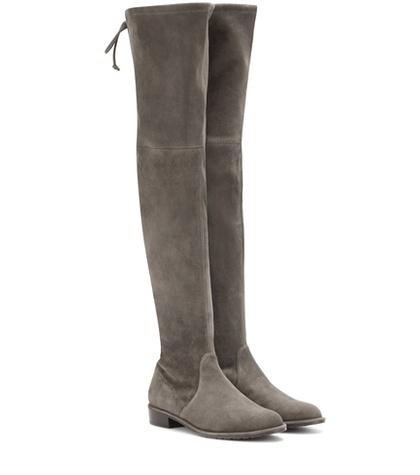 Balmain Lowland Skimmer Suede Over-the-knee Boots