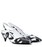 Saint Laurent Graffiti Leather Slingback Pumps