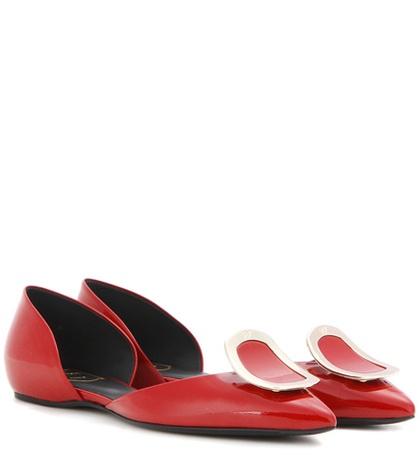 Jw Anderson Dorsay Sexy Choc Patent Leather Ballerinas