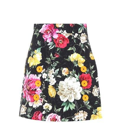 Dolce & Gabbana Floral Jacquard Miniskirt