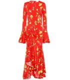 Caroline Constas Monique Floral Silk-blend Midi Dress