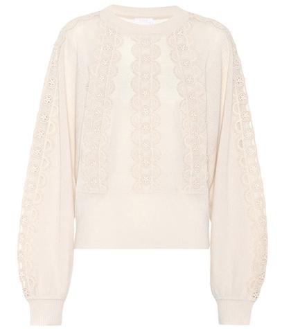 Chlo Lace-trimmed Cotton Sweater