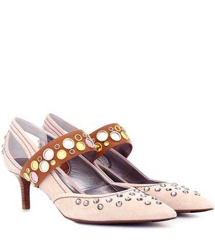 Bottega Veneta Embellished Suede Pumps