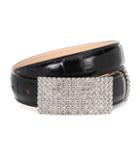 Alessandra Rich Crystal Leather Belt