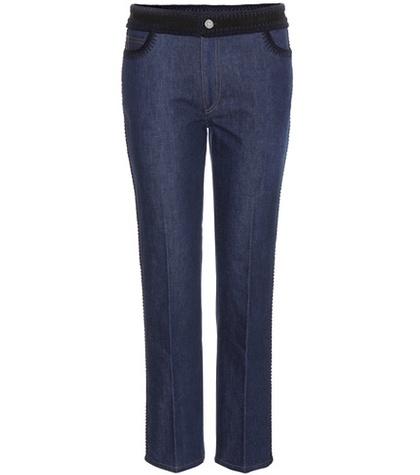 Miu Miu Embroidered Straight-leg Jeans