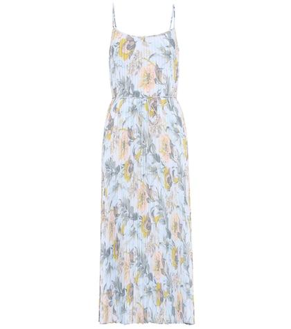 Vince Floral Pleated Slip Dress