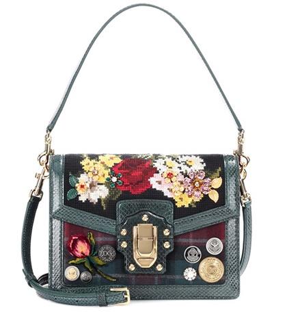 Dolce & Gabbana Lucia Snakeskin-trimmed Shoulder Bag