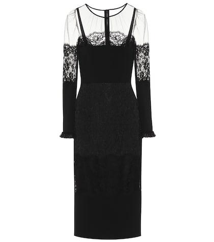 Dolce & Gabbana Lace-trimmed Stretch Cady Dress