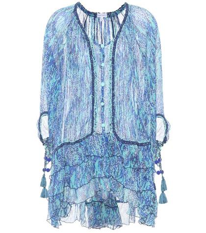 Poupette St Barth Bety Printed Silk Dress