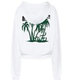 Off-white Island Cropped Cotton Hoodie
