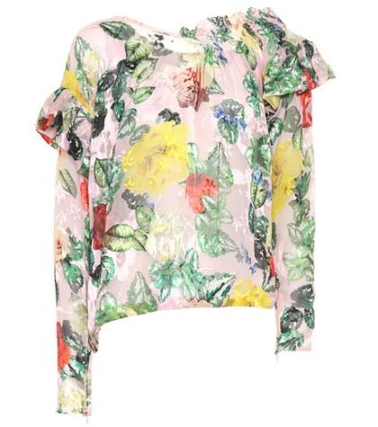Maison Margiela Marion Floral-printed Silk-blend Top