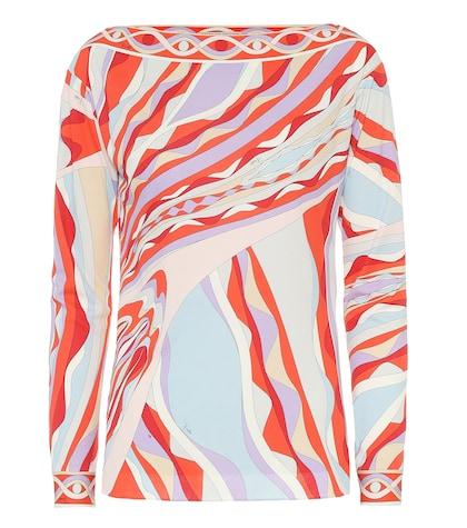 Gucci Printed Silk-blend Jersey Top