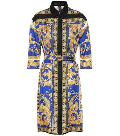 Versace Scarf-printed Silk Shirt Dress