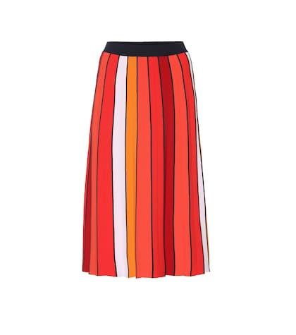Prada Pleated Knit Midi Skirt