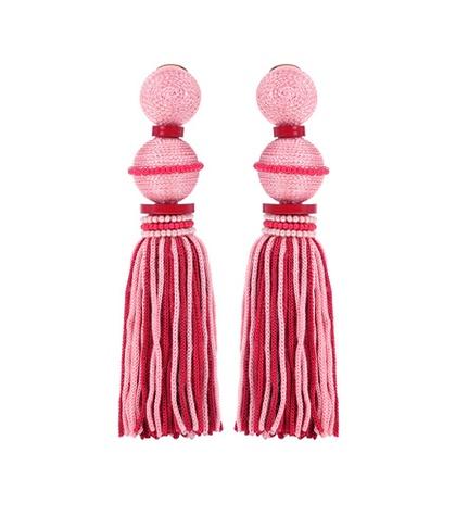 Oscar De La Renta Ball Tassel Silk Earrings