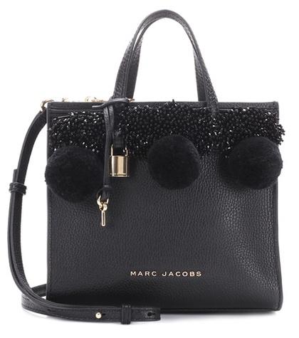 Marc Jacobs Beads & Pom Poms Little Big Shot Leather Tote