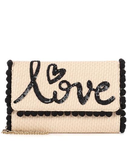 Dolce & Gabbana Embellished Raffia Shoulder Bag