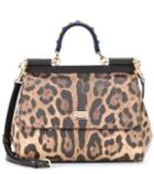 Dolce & Gabbana Sicily Medium Leopard Shoulder Bag