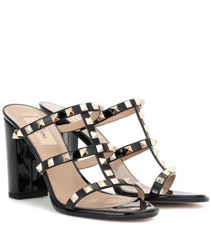 Mara Hoffman Valentino Garavani Rockstud Patent Leather Sandals