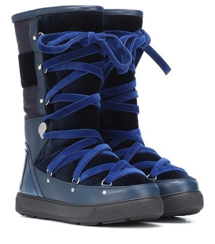 Alanui Velvet And Leather Boots