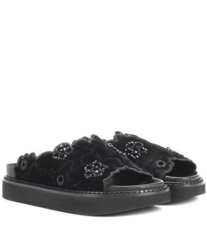 Linda Farrow Velvet Slides