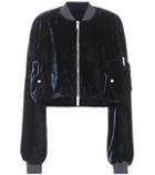 Unravel Cropped Velvet Bomber Jacket