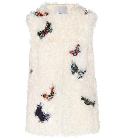 Melissa Odabash Embellished Shearling Gilet