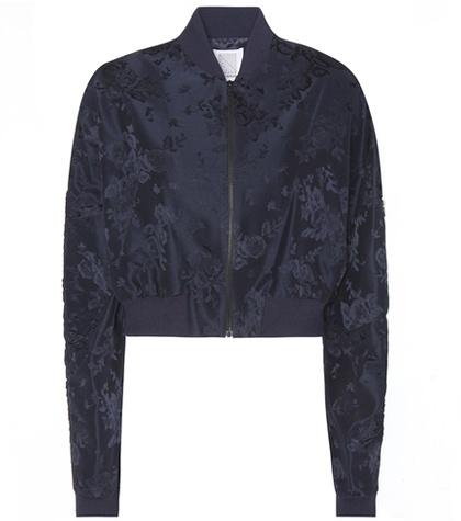 Rosie Assoulin Cropped Jacquard Bomber Jacket