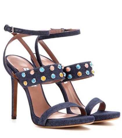 Bottega Veneta Fayelinn Stone Denim Sandals