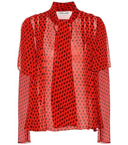 Diane Von Furstenberg Polka-dot Silk Chiffon Blouse