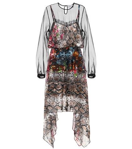Preen By Thornton Bregazzi Fredi Snakeskin-printed Silk Dress