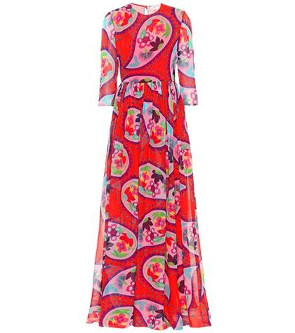 Delpozo Printed Silk Maxi Dress