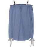 Miu Miu Denim Off-the-shoulder Dress
