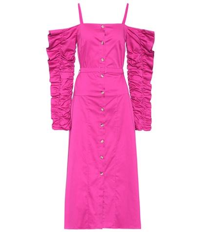 Anna October Stretch-cotton Cold-shoulder Dress